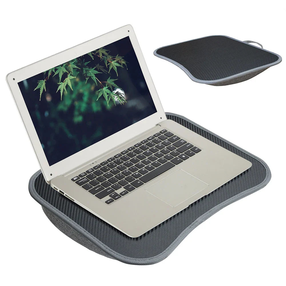 Laptop Lap Desk for 13–15 Inch (33–38 cm) Laptops — Padded Lapdesk with Soft Pillow Cushion, Handle & Writing Tray for Couch, Work & Gaming