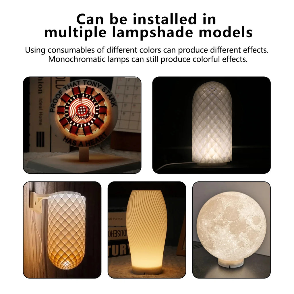 DIY 3D Printing Model Kit – Aviation Engine, Wireless Mouse & LED Light Parts for Makers