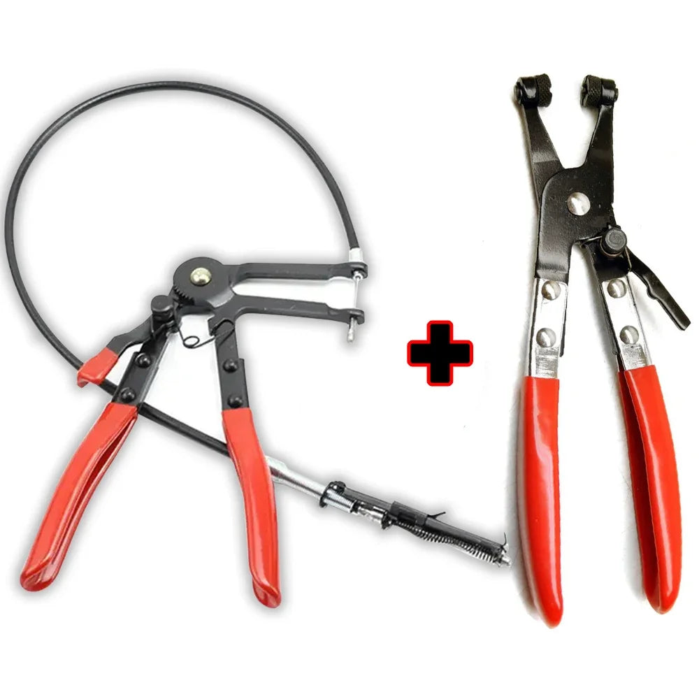 Long Reach Hose Clamp Pliers - Wire Spring Remover for Car Fuel, Oil and Coolant Hoses