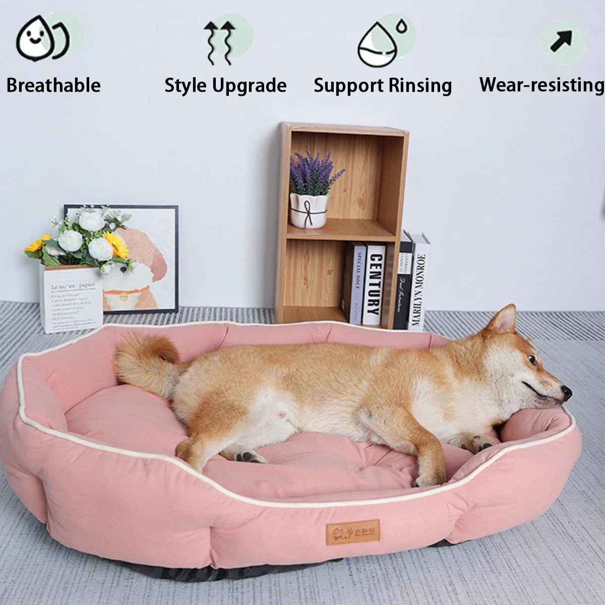 Large All-Season Cooling Pet Bed – Breathable Dog & Cat Pad for Puppies, French Bulldog, Small Dogs