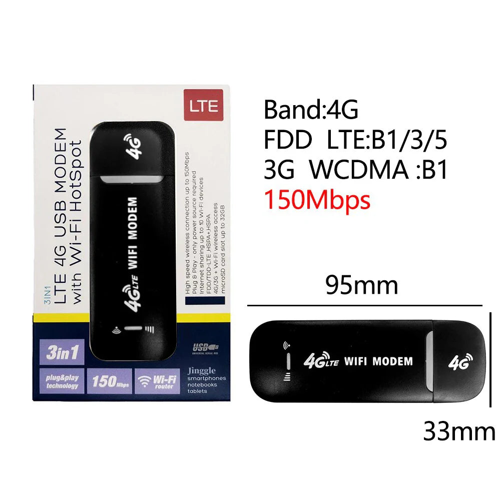 4G LTE Pocket WiFi Router 150Mbps Portable MiFi Hotspot with SIM Slot, 2100mAh Battery for Travel Home Office RV
