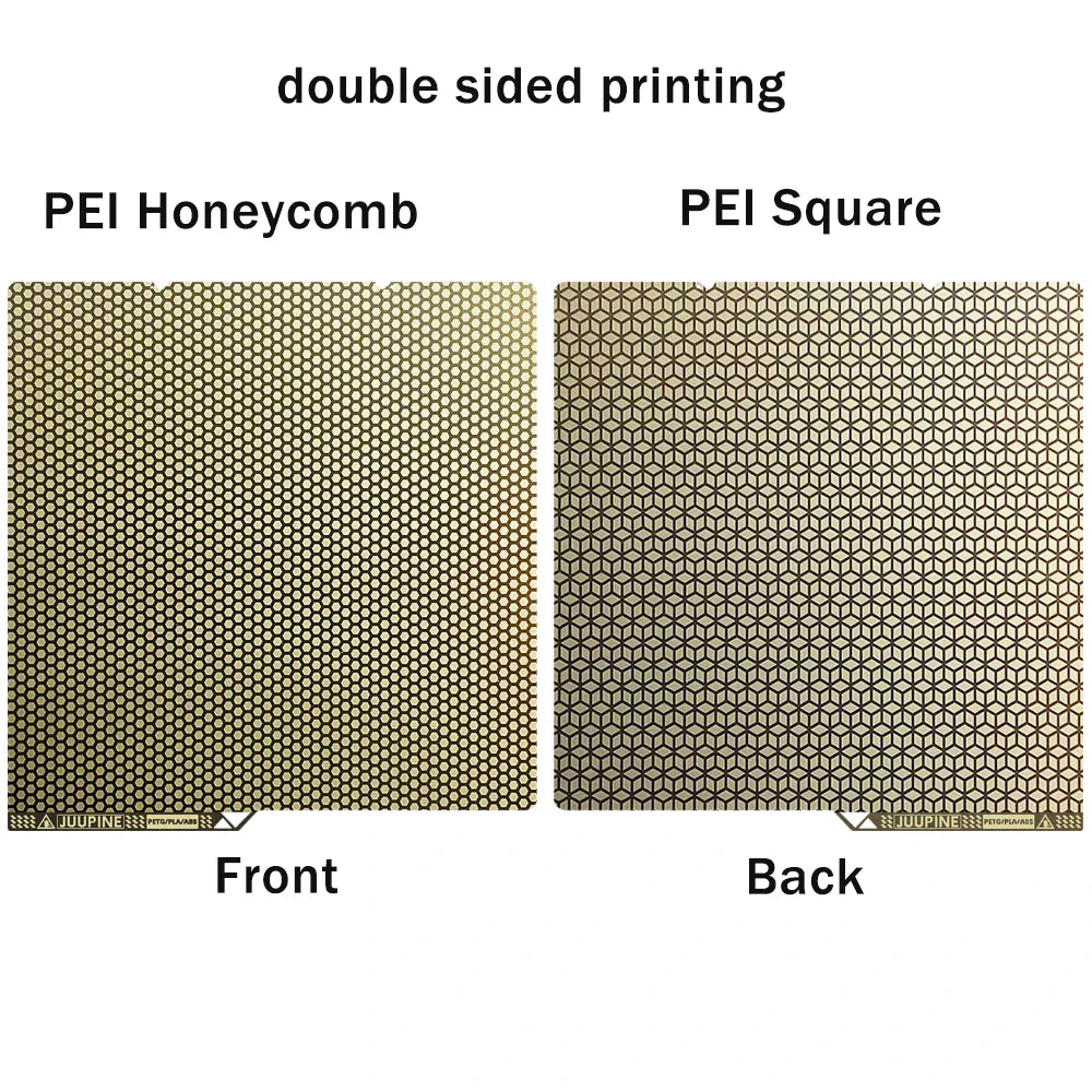 264 x 276 mm (10.4 x 10.9 in) Double-Sided PEI Spring Steel 3D Printer Build Plate – Textured Removable Heatbed