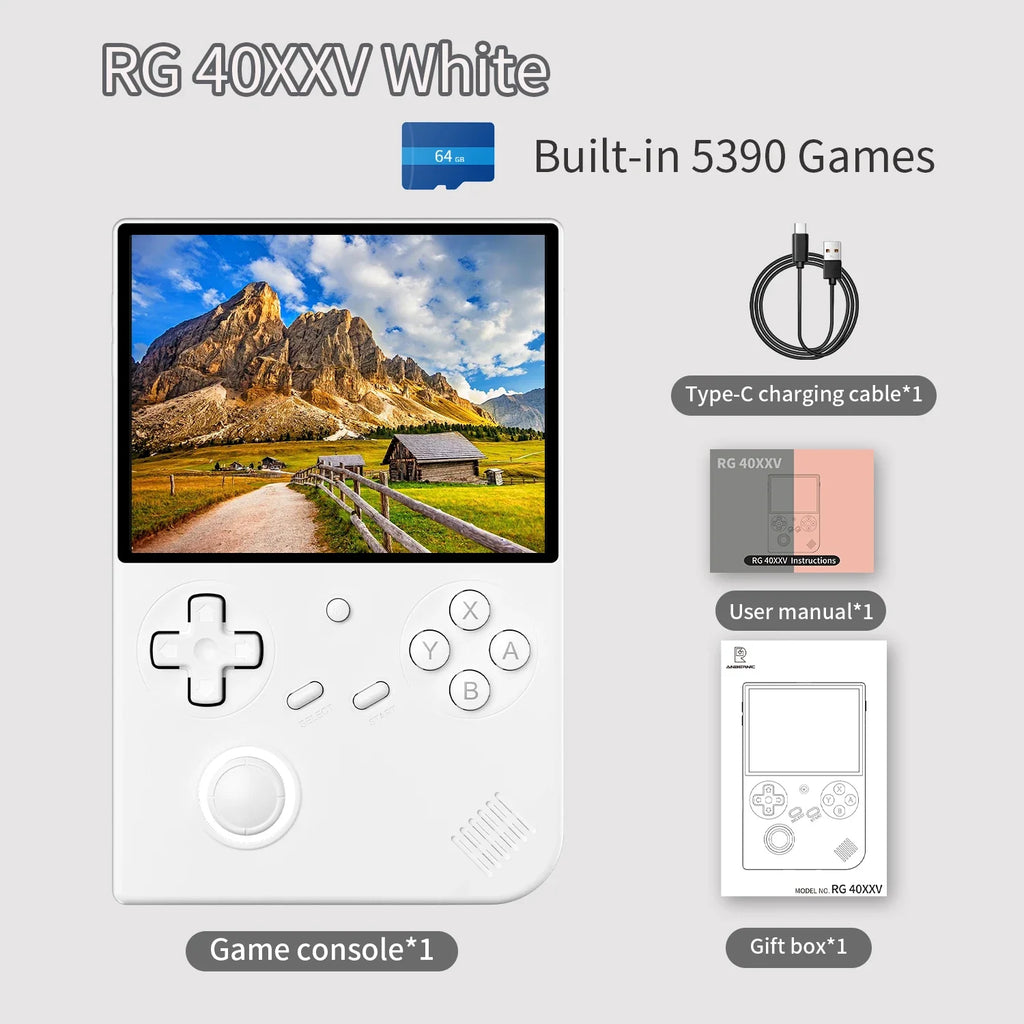 Handheld Retro Game Console - Linux 64‑bit, 4.0-inch (10.16 cm) IPS 640x480, RGB Joystick, HDMI Output, Wi‑Fi & Bluetooth, 64GB