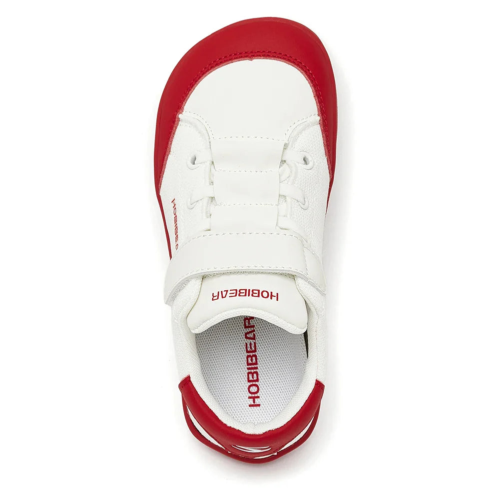 Kids Wide Toe Barefoot Sneakers Minimalist Lightweight Mesh & Faux Leather Hook & Loop Shoes