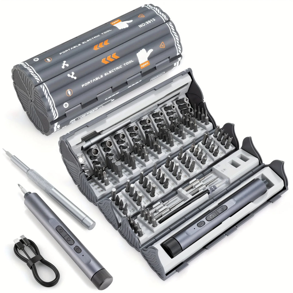 138-in-1 Mini Electric Screwdriver Set – Precision Magnetic Bits, Portable Rechargeable Alloy Kit for PC iPhone DIY Repairs