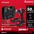 20V Brushless Cordless Drill Driver, Compact 21+1 Torque Keyless 3/8\" (0.8–10mm) Handheld Screwdriver with LED