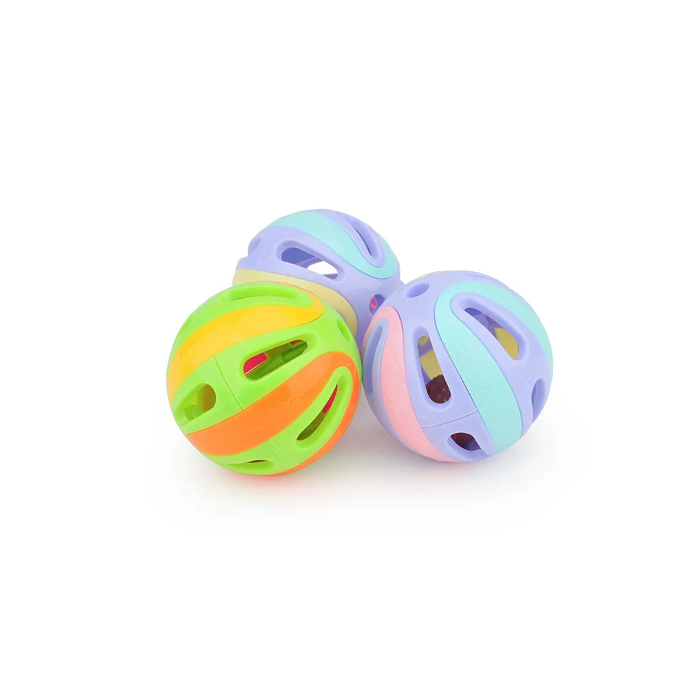 6-Pack Cat Bell Balls – Colorful Plastic Interactive Kitten Toys 1.93 in (4.9 cm)