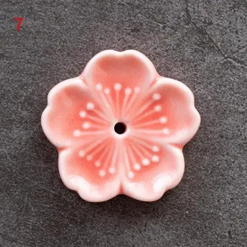 Cherry Blossom Ceramic Incense Burner Sakura Incense Stick Holder Aromatherapy Censer Home & Office Decor