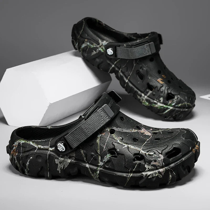 Men's Lightweight EVA Clog Sandals Non-Slip Slip-On Slides with Adjustable Buckle for Home & Garden