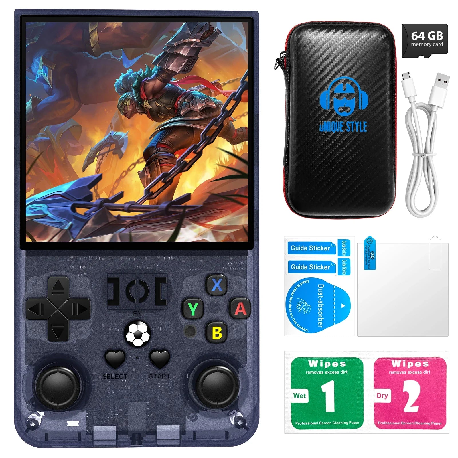 Portable Retro Handheld Game Console, 4.0-inch (10.16 cm) IPS 720x720, 64GB/128GB Storage, 18,000+ Classic Games