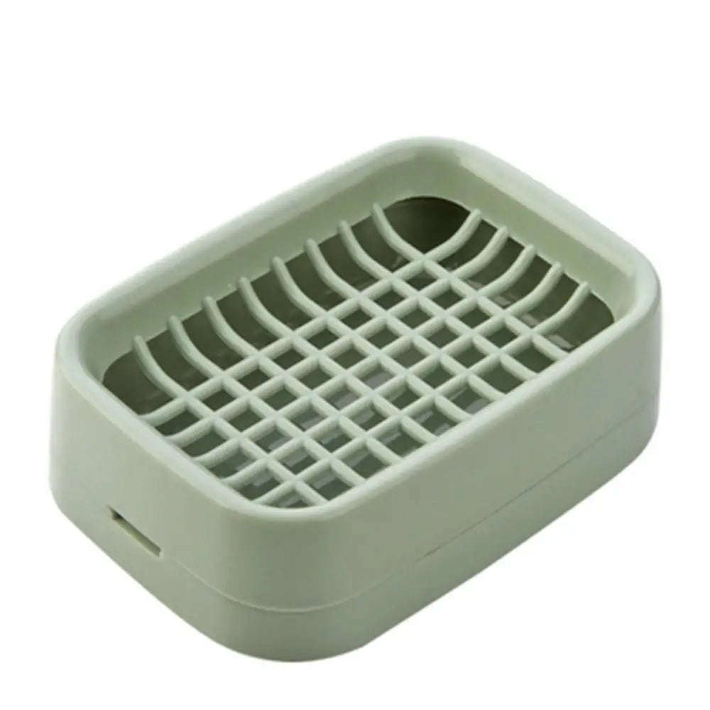 Double Layer Drain Soap Dish Portable Plastic Soap Holder for Bathroom & Travel (4.13 x 2.95 x 0.79 in / 10.5 x 7.5 x 2 cm)