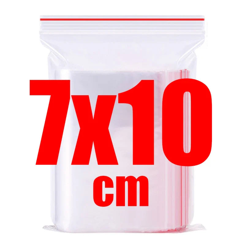 Self-Seal Clear PE Plastic Storage Bags – 100/200/300/500 Pack Zipper Pouches for Jewelry, Food & Pills