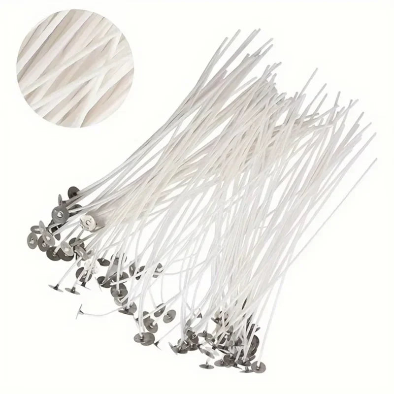 30-Pack Waxed Cotton Core Candle Wicks - Smokeless DIY Candle Making