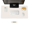 White Large PU Suede Mouse Pad - Waterproof Non-Slip Desk Mat for Gaming & Keyboard