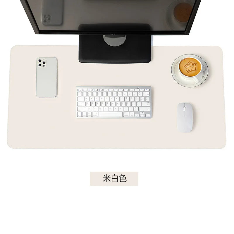 White XXL Gaming Mouse Pad Large Waterproof Non-Slip PU Suede Desk Mat for Keyboard & Mouse