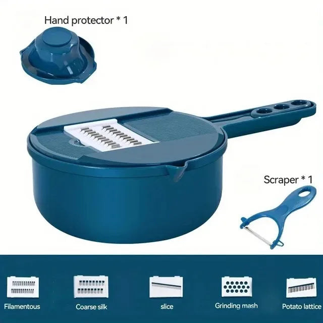 4-in-1 Rechargeable Electric Handheld Vegetable Cutter, Wireless Garlic Chopper, Onion Slicer & Shredder