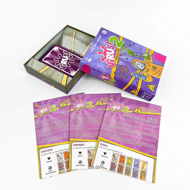 Virus 1 2 3 Board Game - Bilingual Family Party Game (Spanish & English)