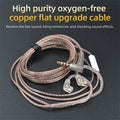 Oxygen-Free Copper (OFC) Flat 120cm Headphone Upgrade Cable — Replacement Cable for Detachable IEM Earphones