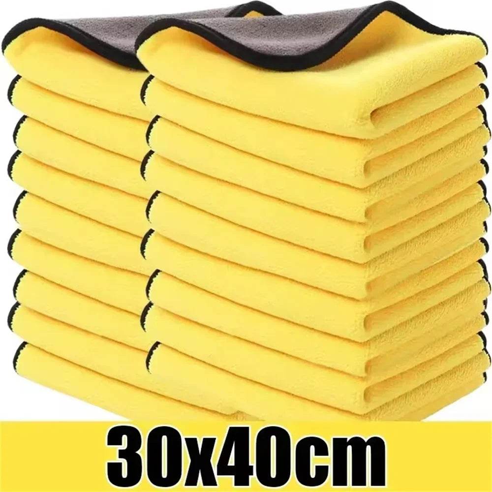 Double-Sided Microfiber Car Towels Super Absorbent Auto Detailing Wash & Dry Cloths