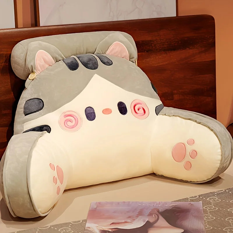 70 x 50 cm (27.6 x 19.7 in) Large Bedhead Backrest Pillow, Cartoon Cat Sofa Reading Cushion, Maternity Waist Support