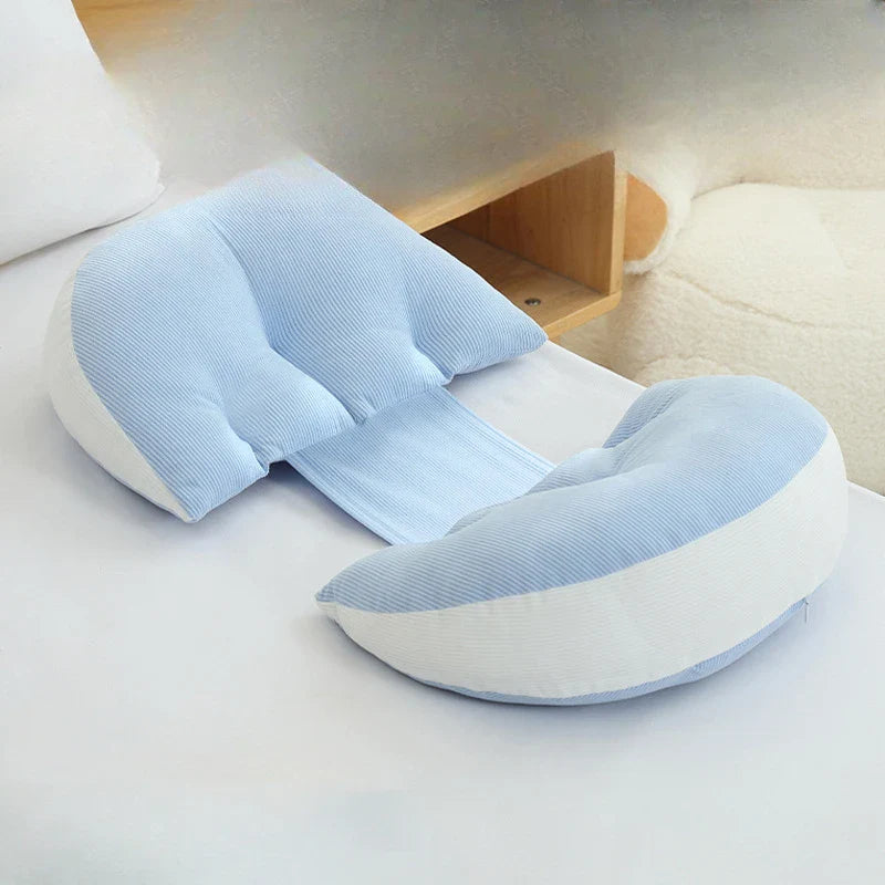 U-Shaped Maternity Pillow for Pregnancy - Side Sleeping Belly & Waist Support