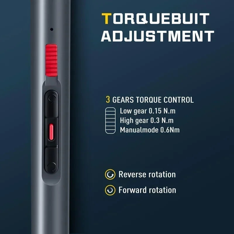 Cordless Electric Precision Screwdriver Set 29/42-in-1 3 Torque Settings for Phone and Watch Repair