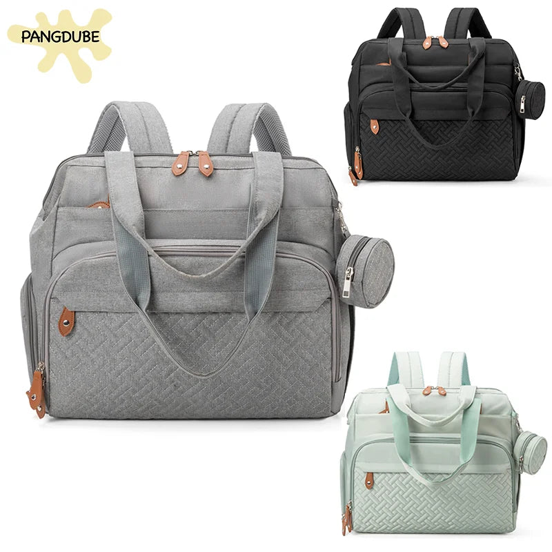 Large Mom Dad Diaper Backpack - Maternity Nappy Bag with Pacifier Pouch