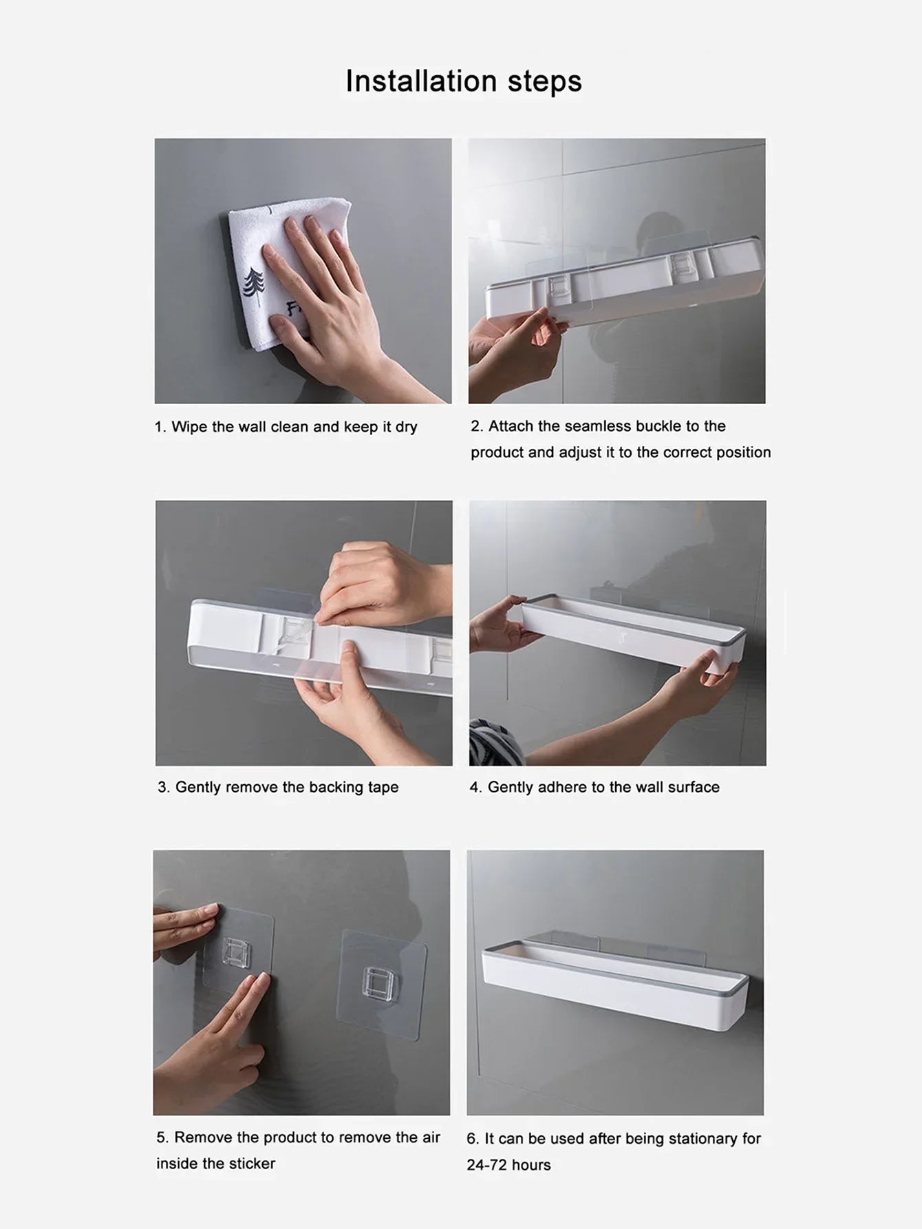 Over-Toilet Wall Shelf Organizer - Adhesive No-Drill Corner Bathroom Storage Rack, White