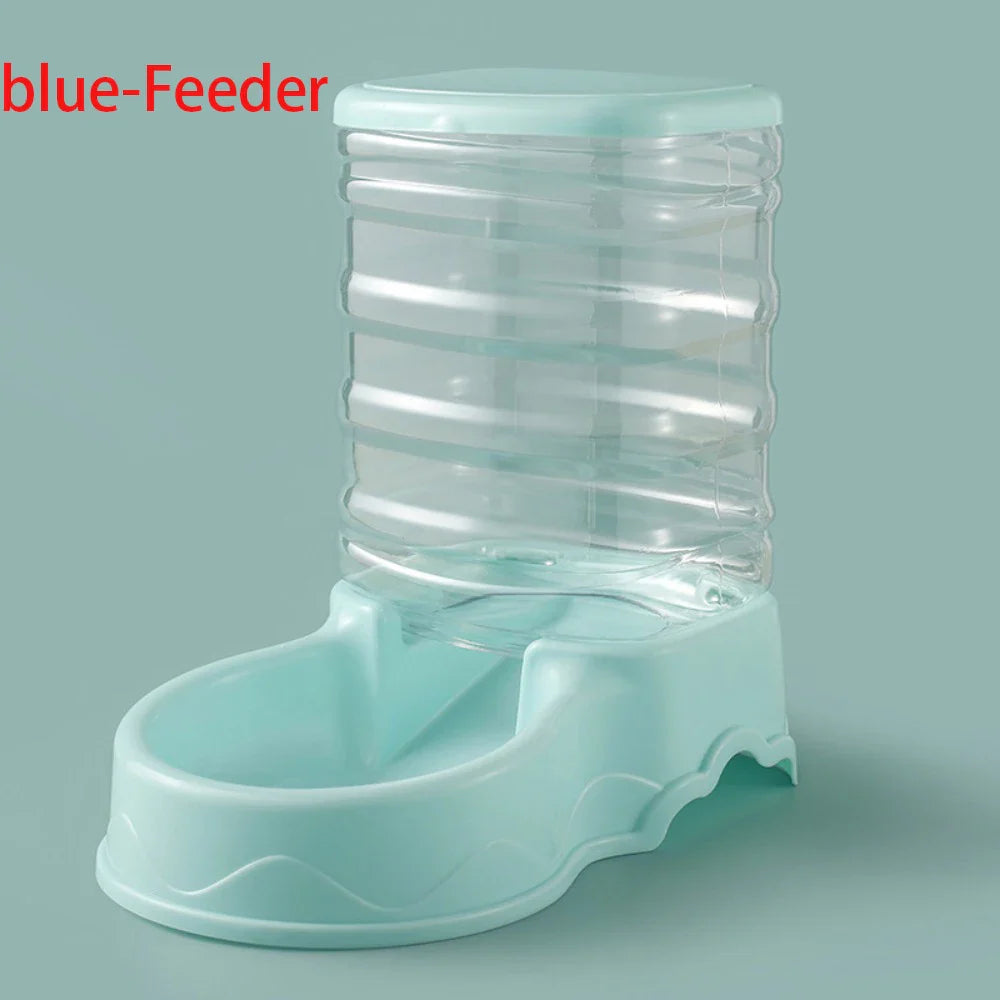 Gravity Pet Feeder and Water Dispenser for Cats and Small Dogs – Transparent PP Hopper, Pink, Blue, Gray