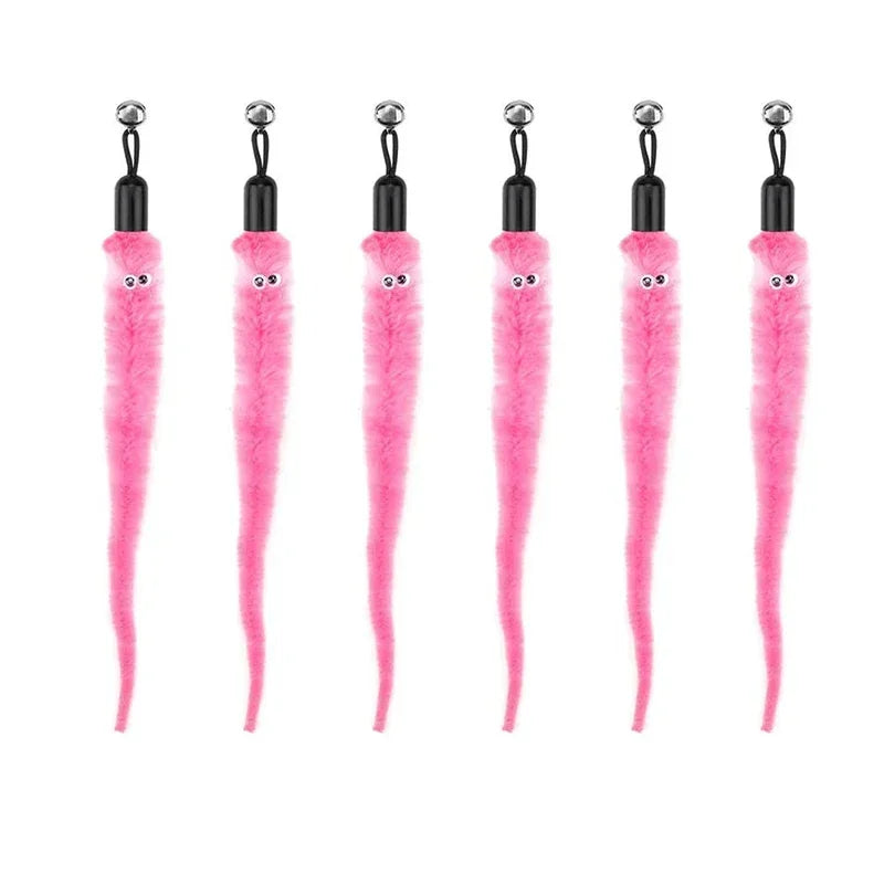 Interactive Cat Feather Toy Refill Kit – Feather Birds, Faux Worm & Foam Ball with Bell for Kittens