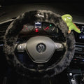 Cute Cartoon Fur Steering Wheel Cover Winter Warm Car Handle Cover for Women