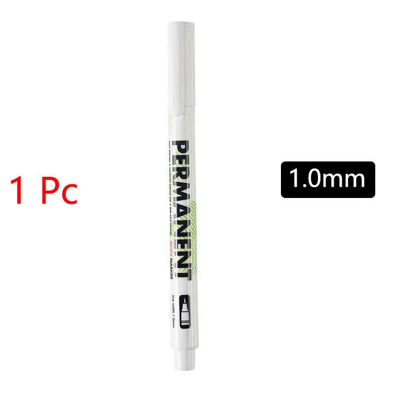 White Opaque Oily Waterproof Gel Marker Pen - Multi Nib Sizes 0.8/1.0/2.0/2.8mm for DIY, Graffiti, Sketching