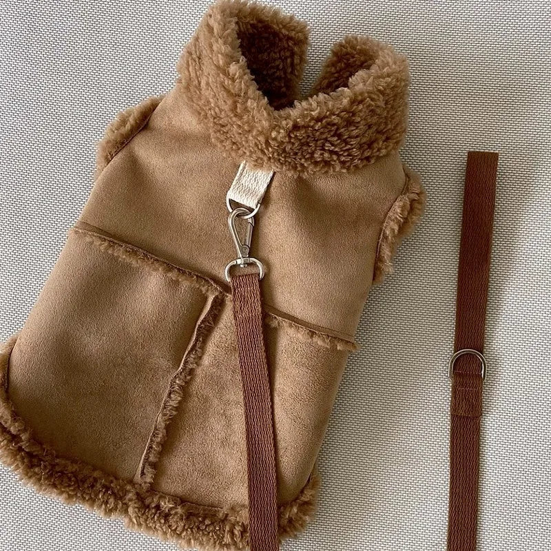 Warm Fleece Pet Vest for Small & Medium Dogs and Cats, Winter Jacket, Harness-Friendly