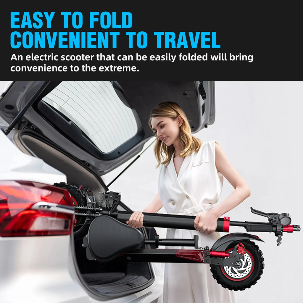 1200W Off-Road Electric Scooter with Seat – Foldable 48V Commuter E-Scooter, 11-Inch Off-Road Tires, Up to 40–60 km Range