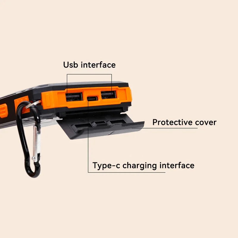 200,000mAh Solar Power Bank 120W Fast-Charge Portable Charger with USB-C & USB-A, Solar Panel & Flashlight