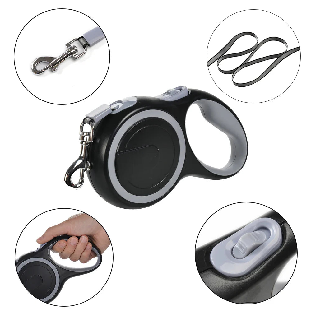 Retractable Dog Leash 8m (26 ft) Extendable Nylon Leash for Small, Medium & Large Dogs and Cats