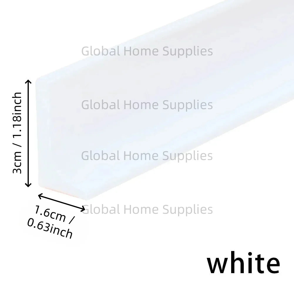 Silicone Shower Threshold Water Dam Strip — Bottom Seal for Glass Shower Door, Wet/Dry Separation, Adjustable 50–300cm (1.64–9.84ft), Heights 3–5cm (1.18–1.97in)