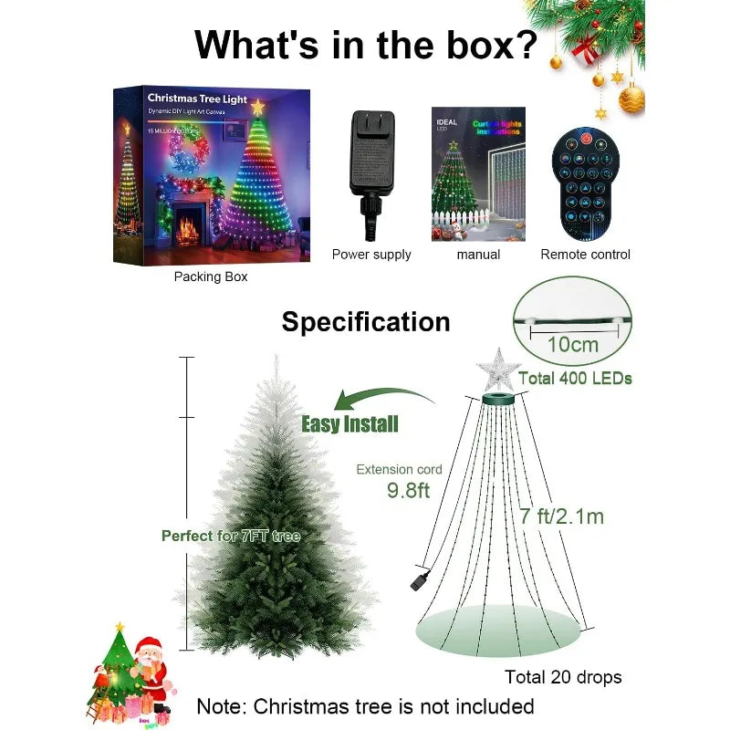 RGBIC USB Bluetooth LED String Lights – Fairy Lights for Christmas Tree, Wedding, Camping & Outdoor Garden Decor
