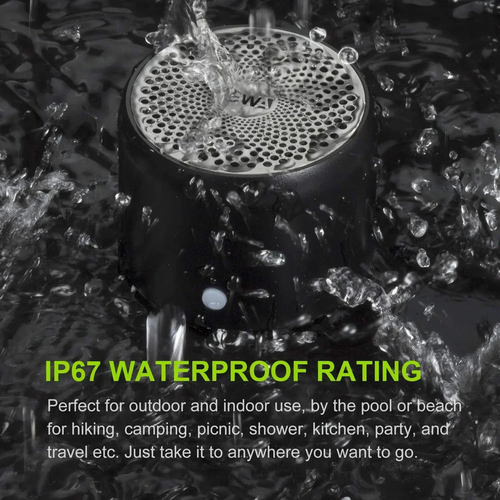 Mini Bluetooth Speaker IPX7 Waterproof, Extra Bass Portable Speaker with Metal Body and Travel Case