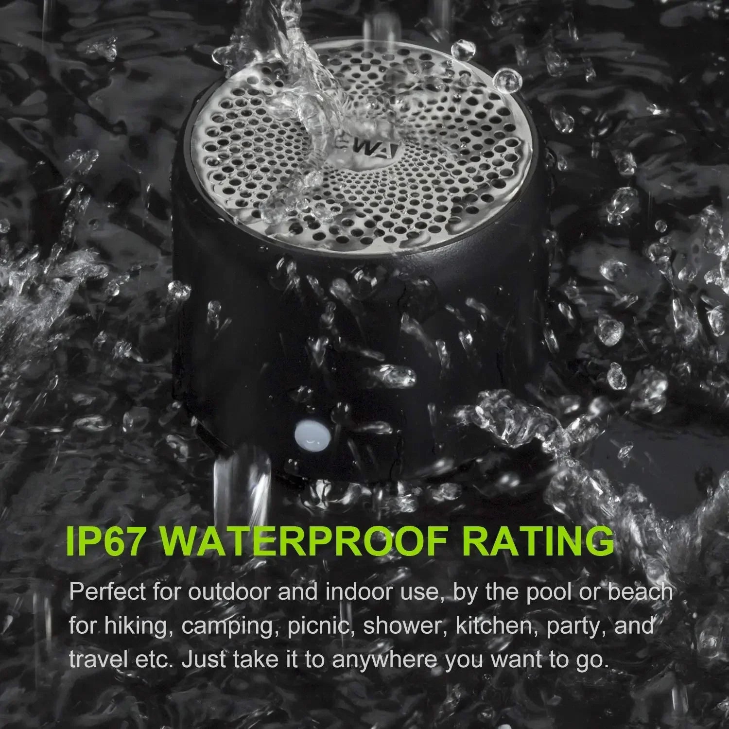 Mini Bluetooth Speaker IPX7 Waterproof, Extra Bass Portable Speaker with Metal Body and Travel Case