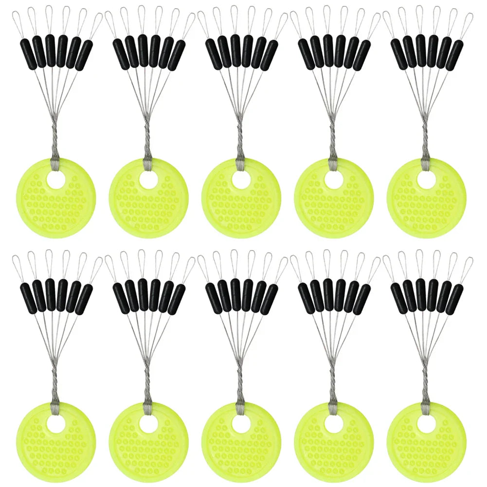 60pc (10-Group) Rubber Space Bean Stoppers for Fishing Floats – Carp Bait Line Stops (S/M/L)