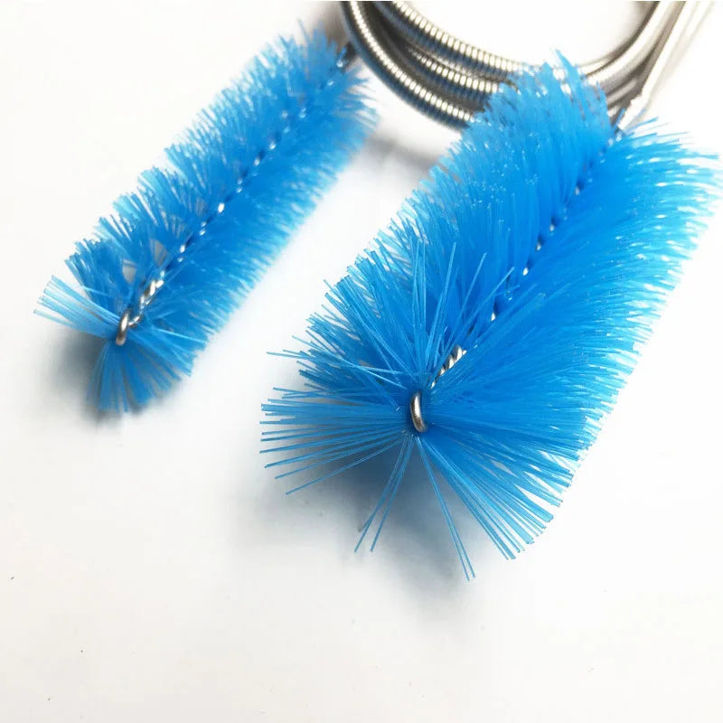 Flexible Aquarium Hose & Air Tube Cleaner — Stainless Steel Double-Head Brush with Nylon Bristles, 90 cm (35.4 in) or 155 cm (61 in)
