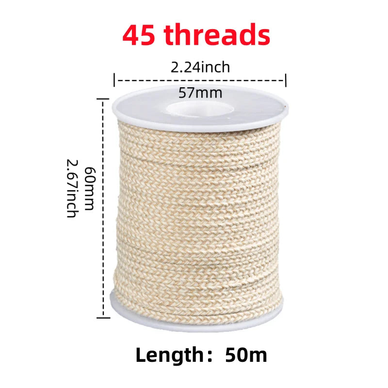 Cotton Candle Wick Roll 50m/61m (164ft/200ft) 21-45 Strand Low-Smoke Eco-Friendly DIY Degreased Wick