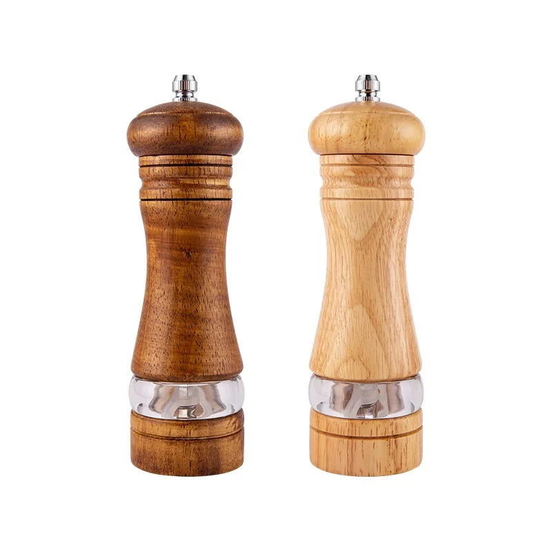 Manual Pepper Mill – Acrylic & Rubber Wood with Ceramic Core | Freshly Ground Pepper Grinder