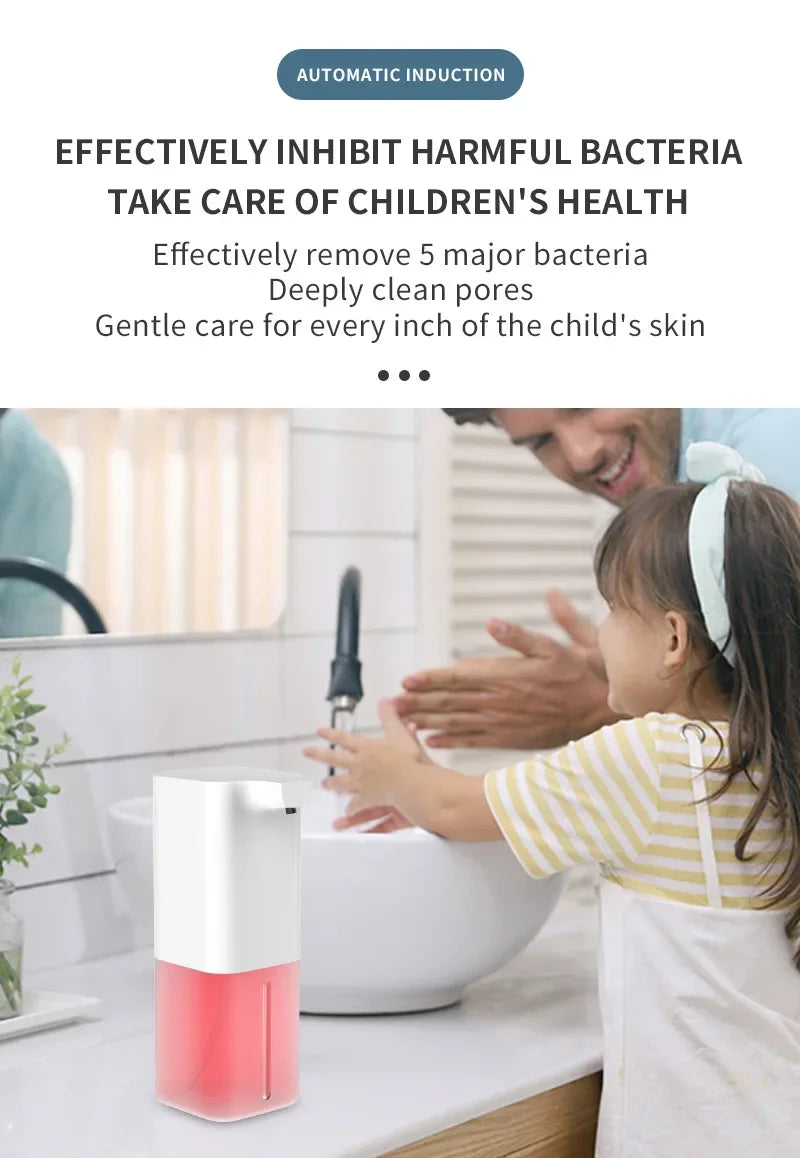 Automatic Foam Soap Dispenser 350ml (11.8 fl oz) — Touchless Infrared Sensor USB Rechargeable for Kitchen & Bathroom