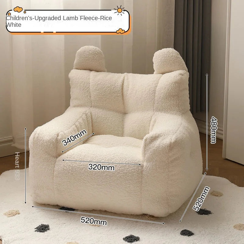 Cute Cartoon Kids Mini Sofa - Linen Toddler Armchair for Reading & Playroom