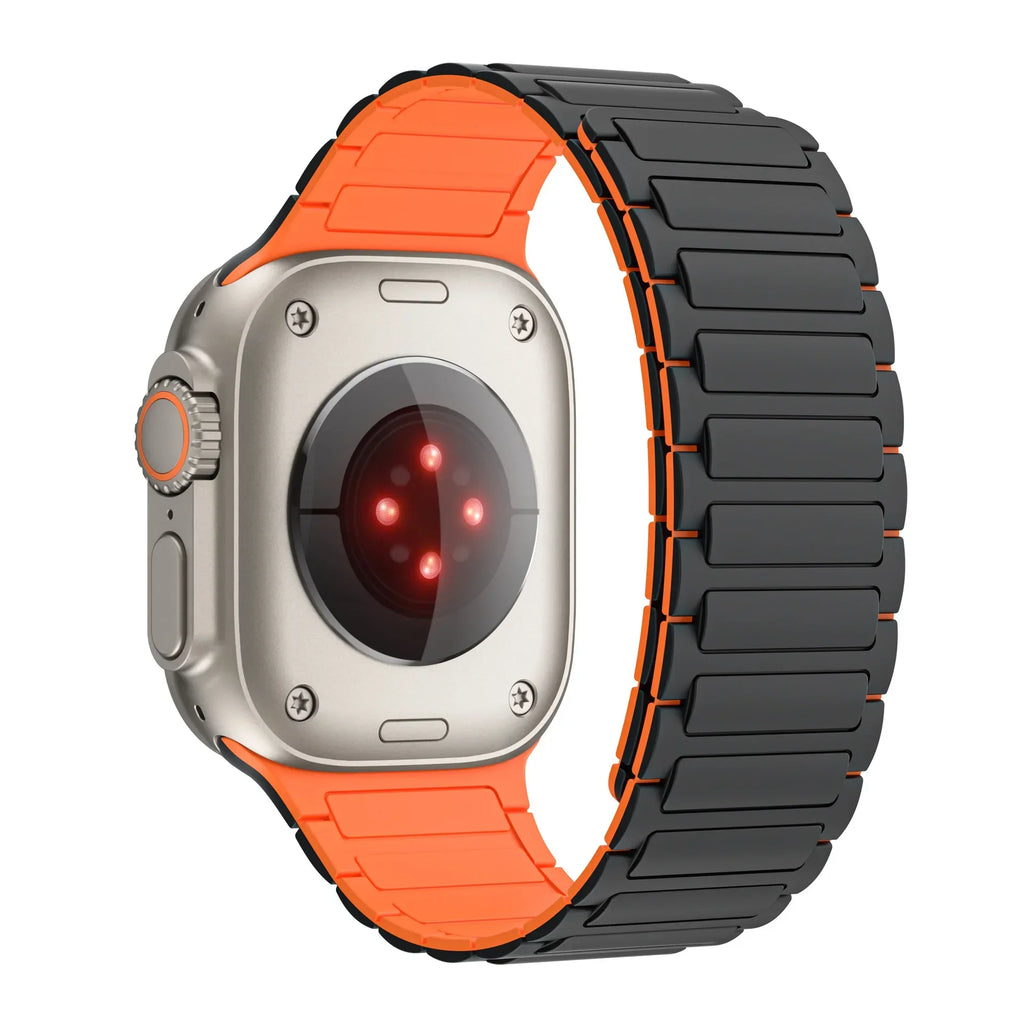 Magnetic sports band for Apple Watch Ultra 2 49mm 45mm 44 42mm 38 40 41mm silicone strap for iWatch series 9 8 7 6 5 4 se 3 loop