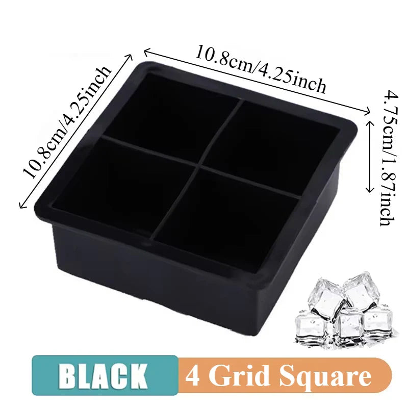 Silicone Ice Ball Maker Tray – 4/6/8-Grid Ice Mold for Cocktails, Chocolate & Jelly – Food-Grade Dishwasher-Safe