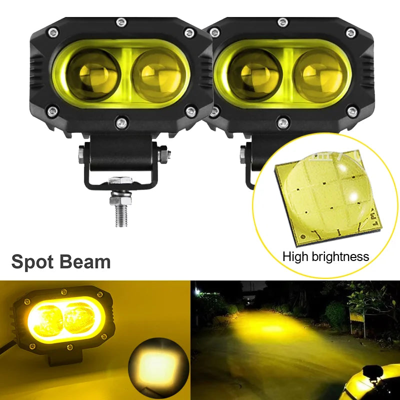 4 in (100 mm) LED Pod Light - Combo Spot + Flood Beam 9-30V Driving Work Fog Light for Car Motorcycle ATV UTV SUV Off-Road 4x4 Boat Truck