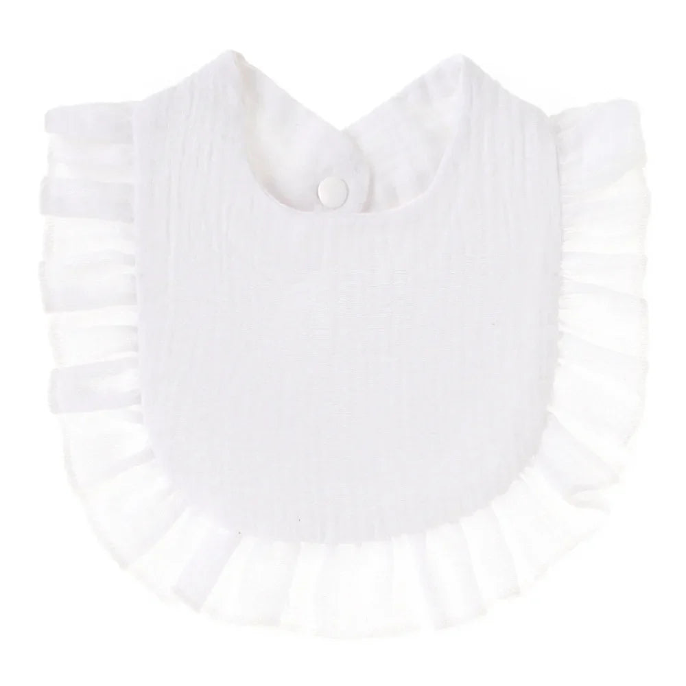 Muslin Cotton Baby Bibs & Burp Cloths - Ruffle Bandana Drool Bibs for Newborns